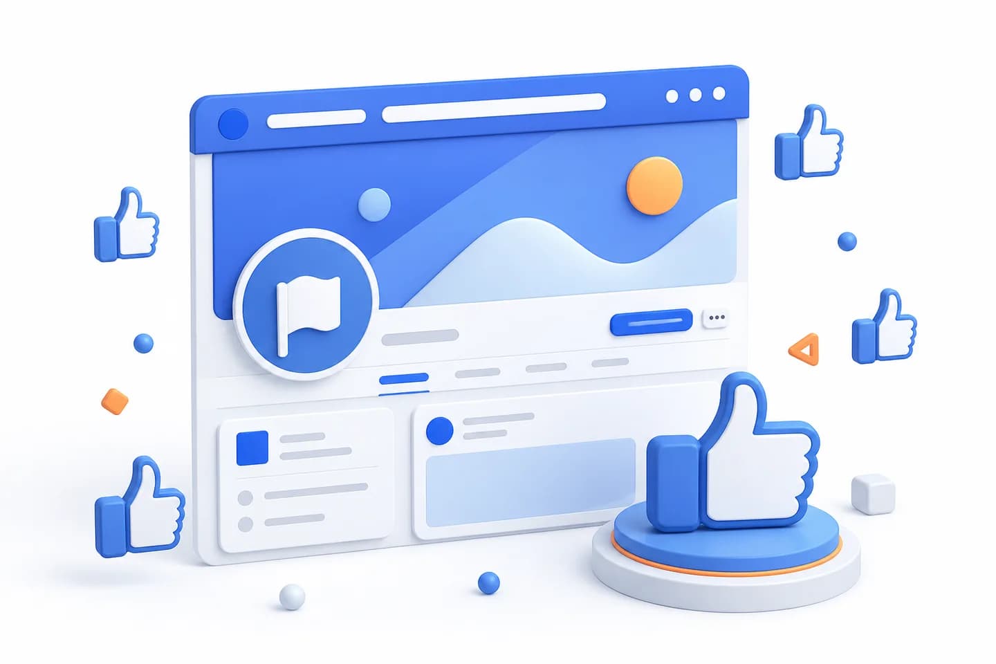 Facebook Page with Page Like indicators