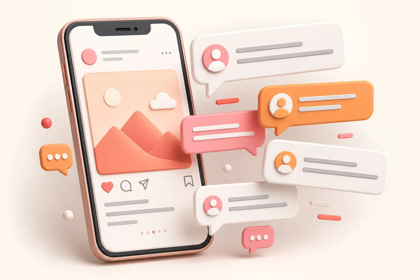 Instagram post with comments and conversation bubbles