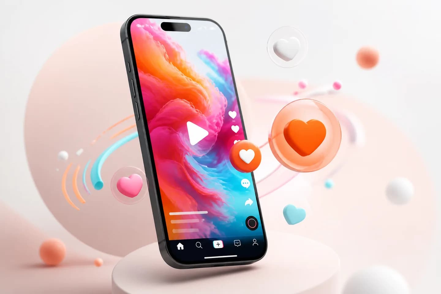 TikTok video with likes and interaction indicators