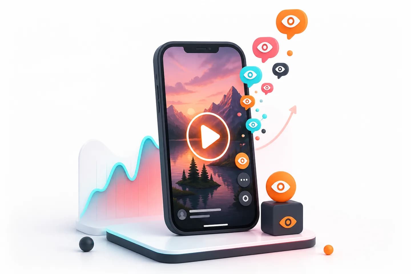 TikTok video with view and playback indicators