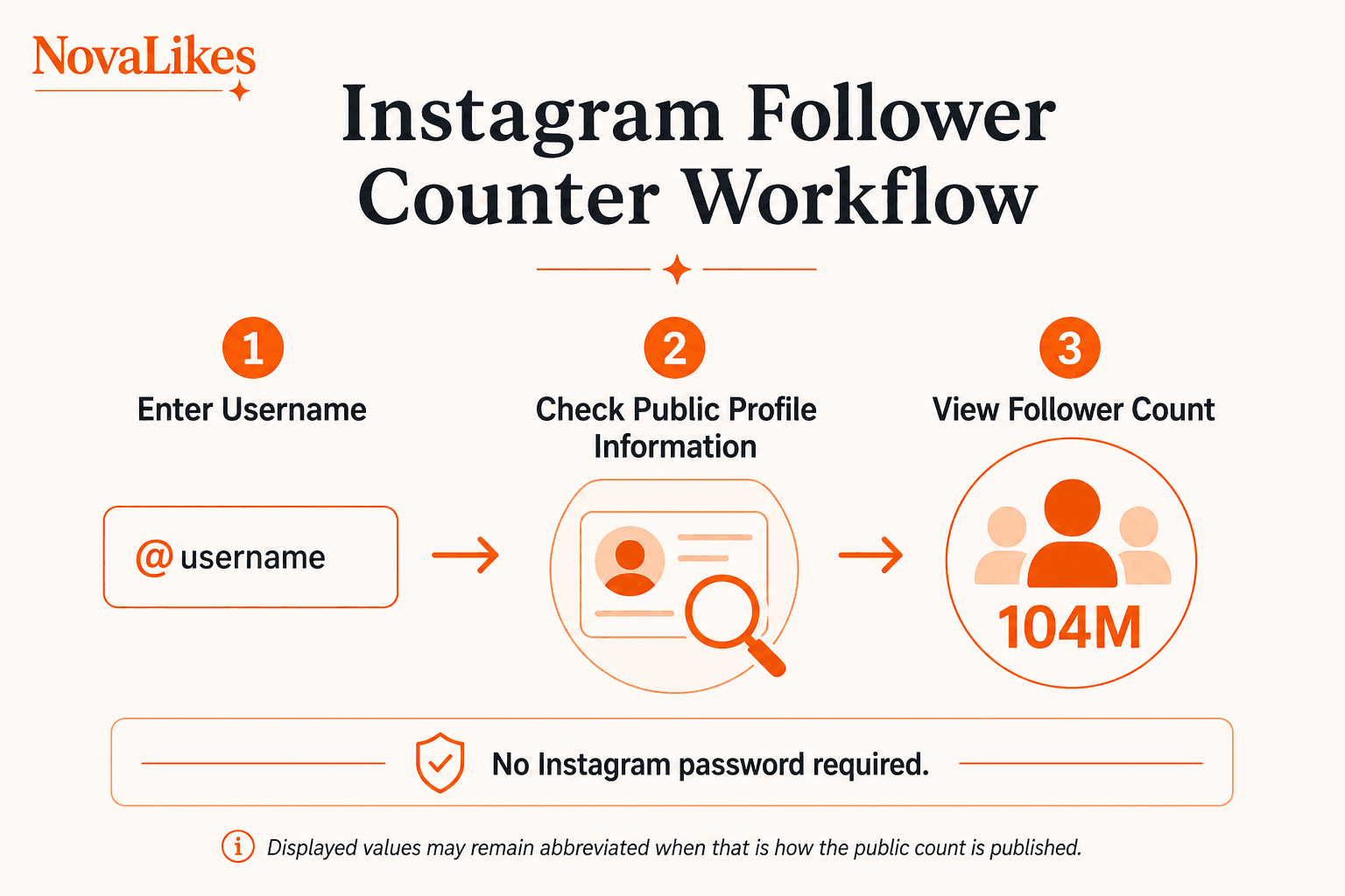How the Instagram Follower Counter works: enter a username, check public profile information, then view the published follower count