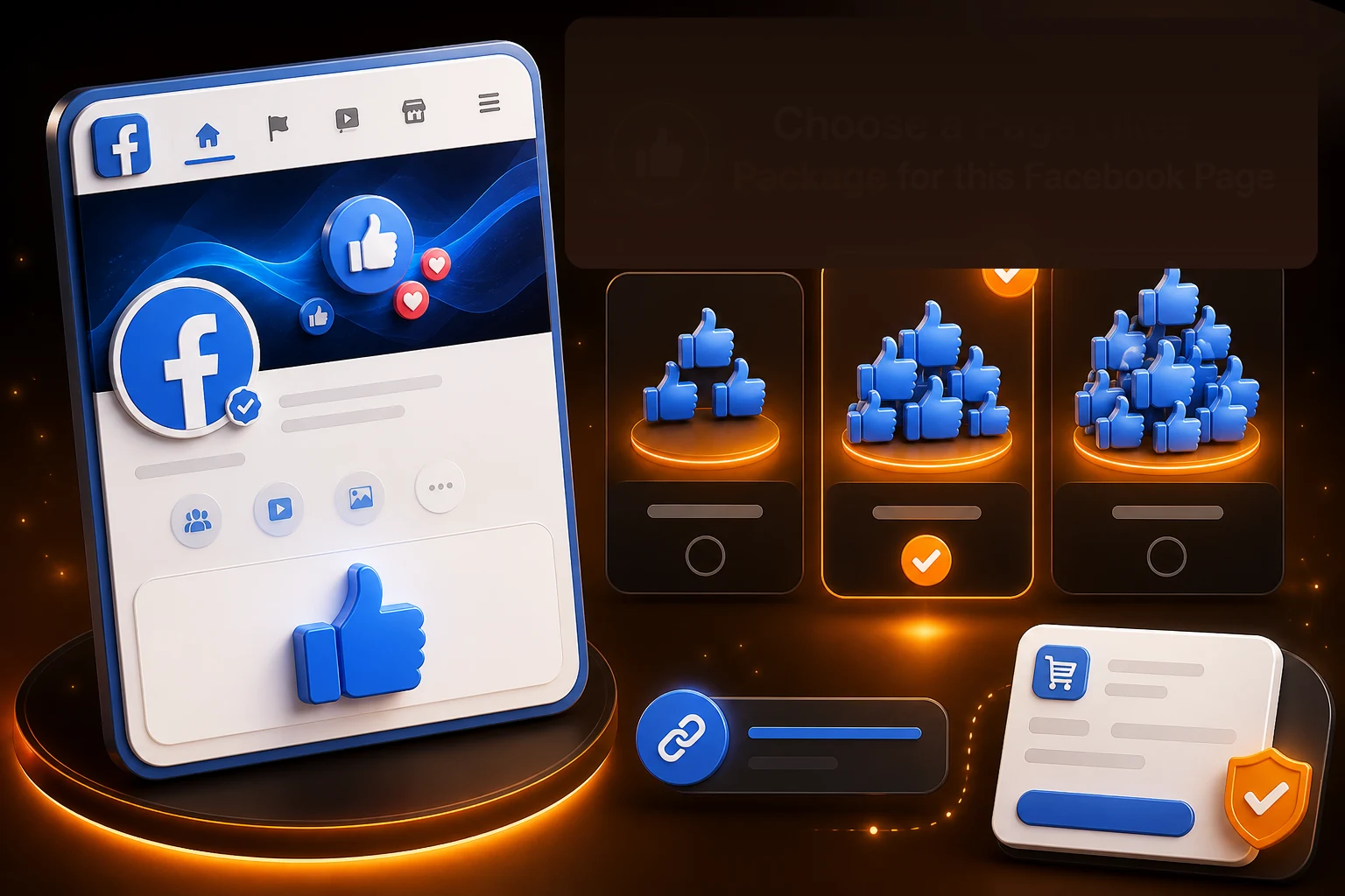 Facebook Page Like packages ready for selection and checkout