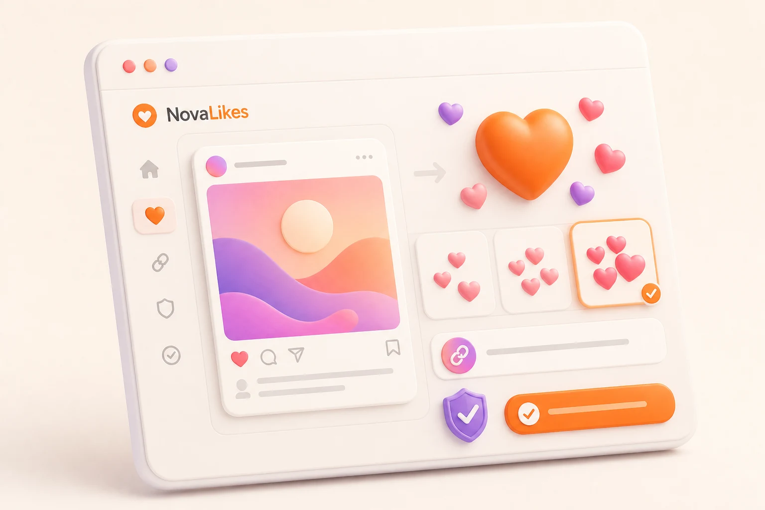 Instagram likes ordering process using a public post or Reel link