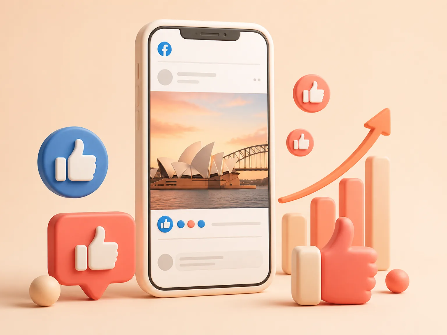 Buy Facebook Post Likes Australia illustration showing why this Post Likes metric supports profile or content presentation