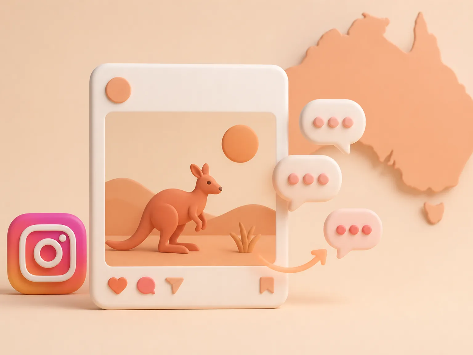 Buy Instagram Comments Australia illustration showing visible Comments versus separate organic and business outcomes
