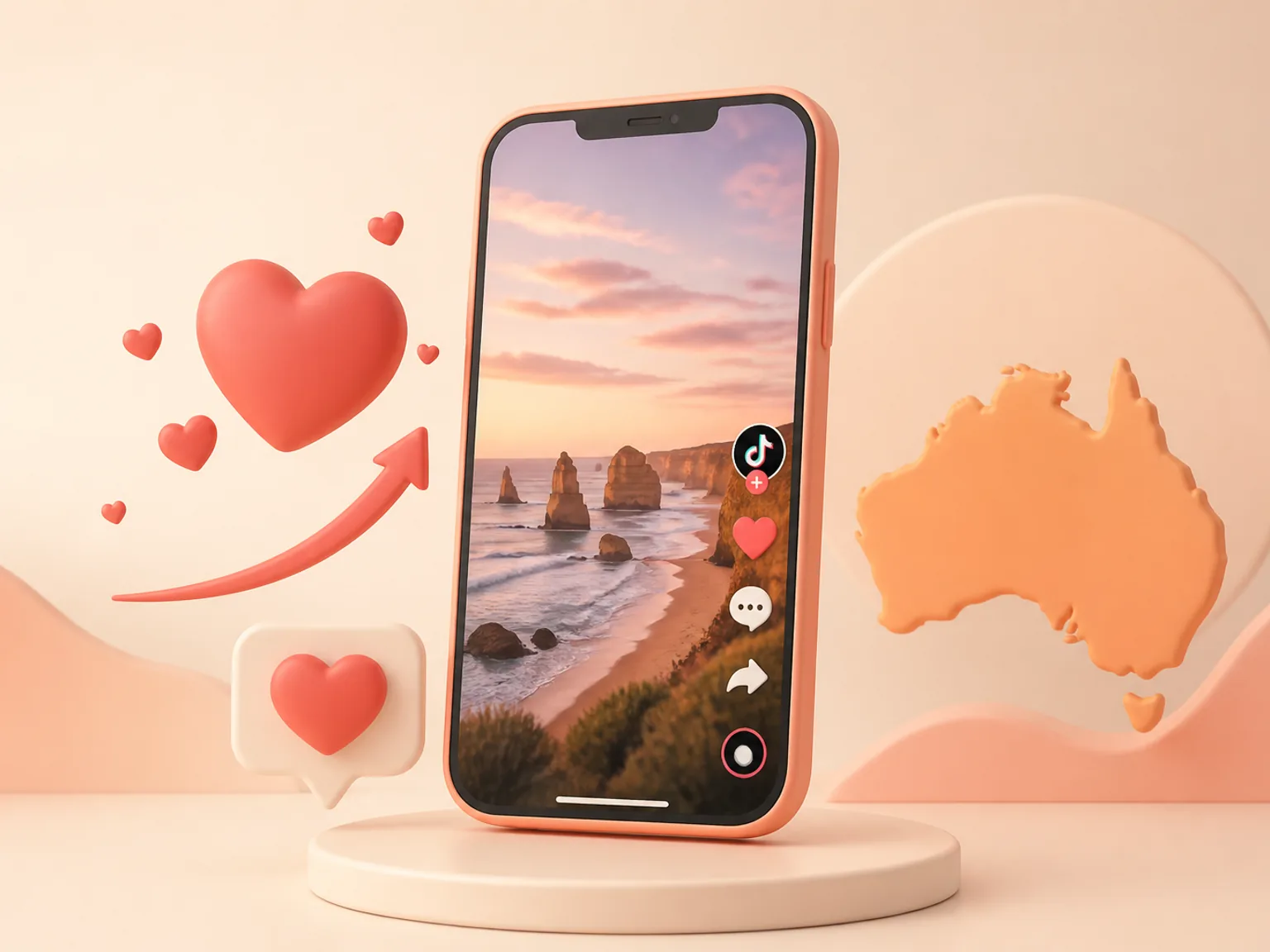 Buy TikTok Likes Australia illustration showing why this Likes metric supports profile or content presentation