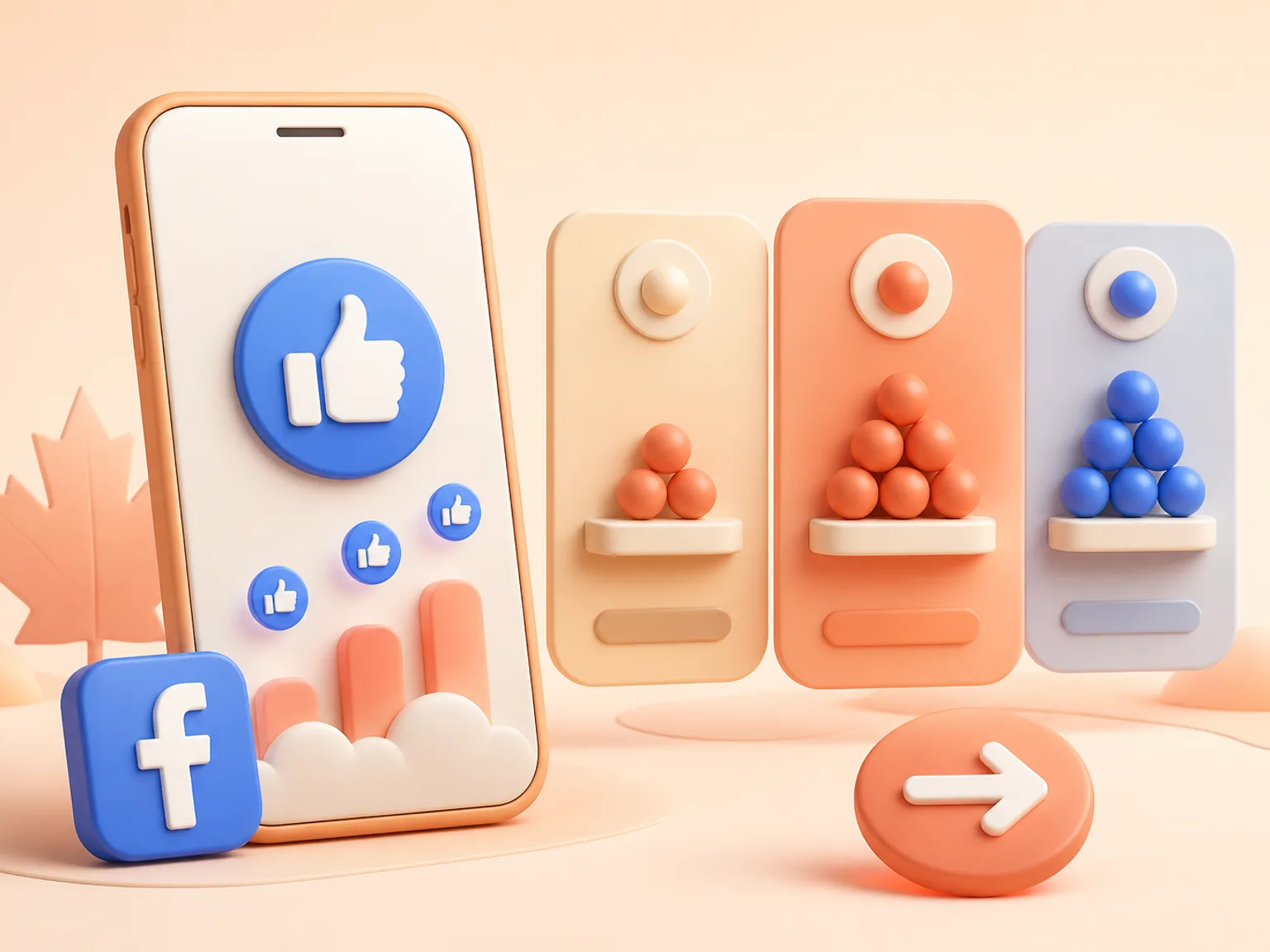 Buy Facebook Page Likes Canada illustration showing package selection and checkout for this service