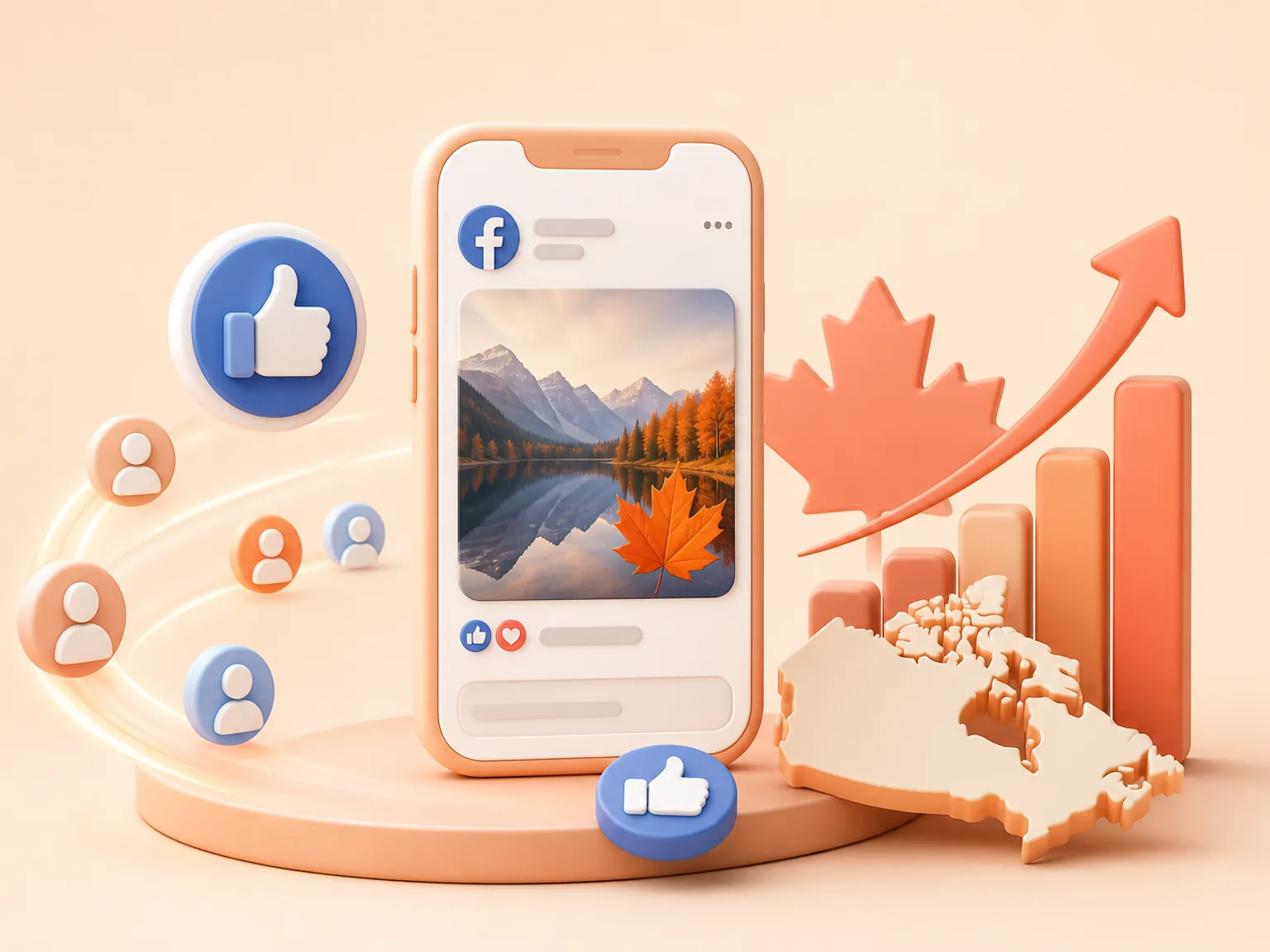 Buy Facebook Page Likes Canada illustration showing why this Page Likes metric supports profile or content presentation