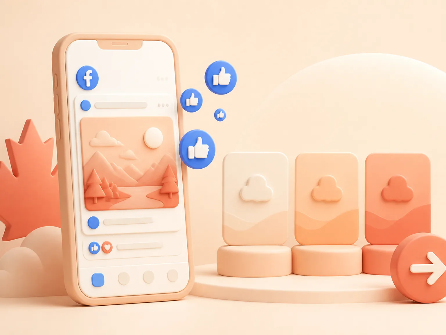 Buy Facebook Post Likes Canada illustration showing package selection and checkout for this service