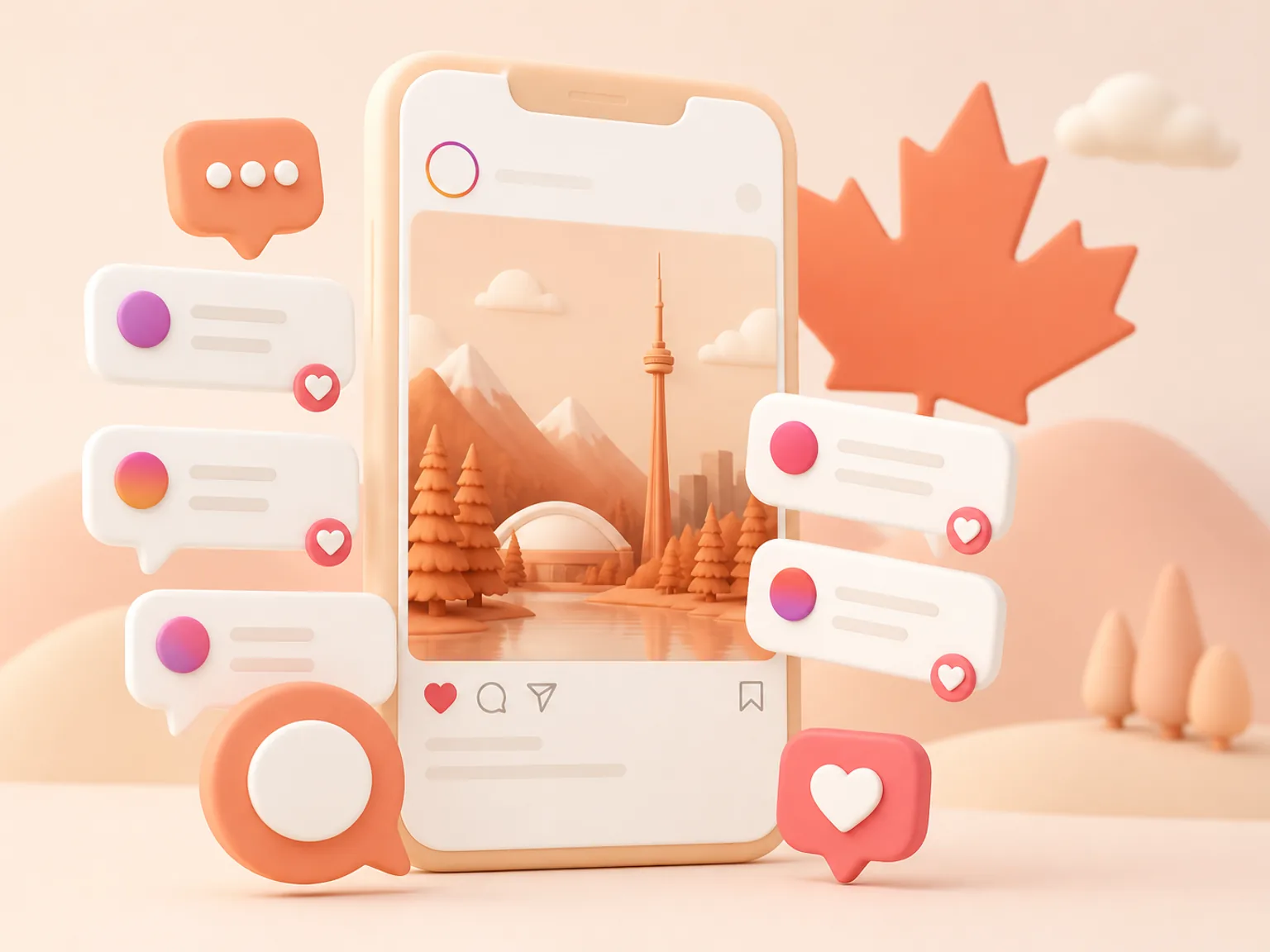 Buy Instagram Comments Canada illustration showing why this Comments metric supports profile or content presentation