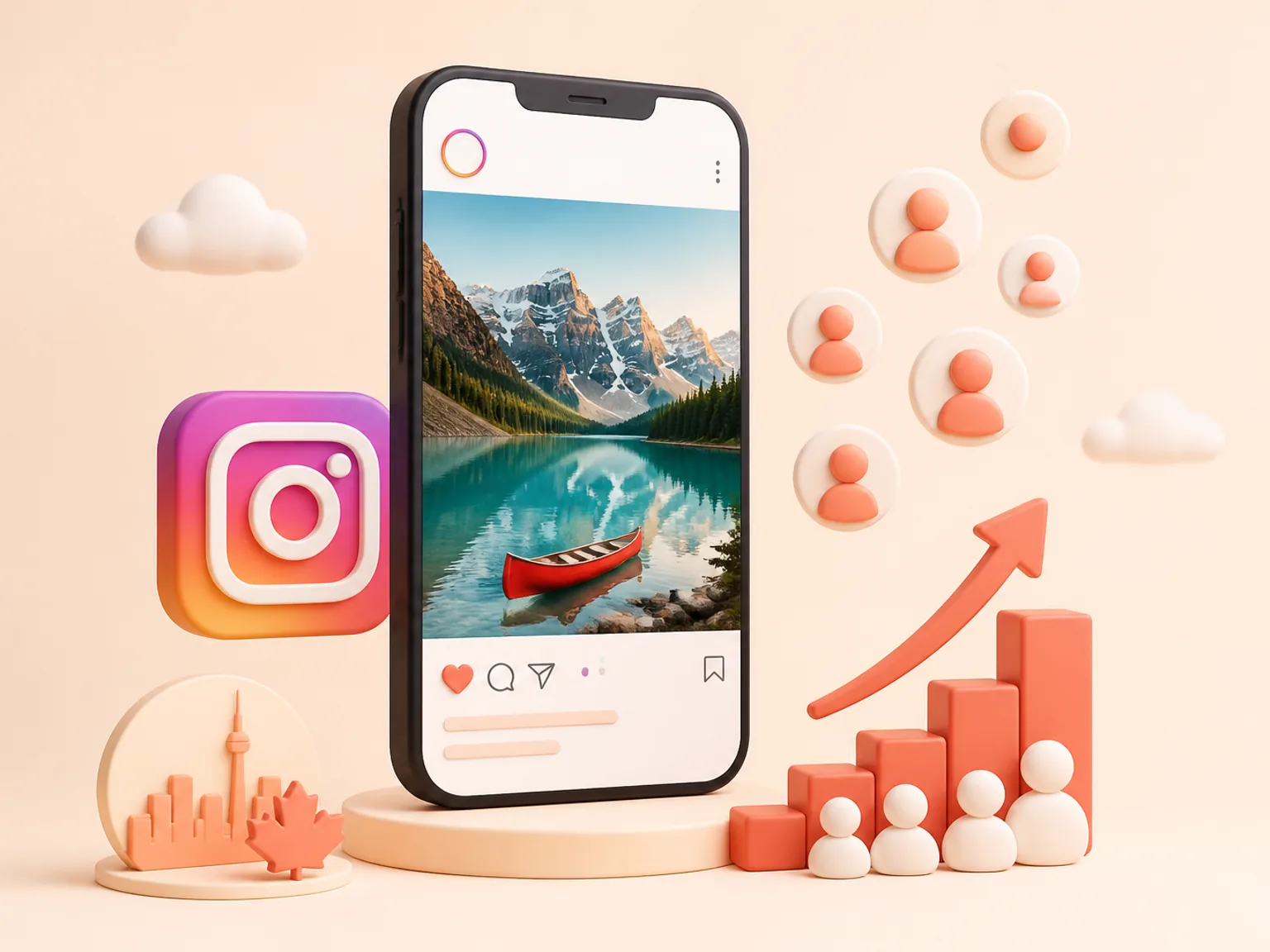 Buy Instagram Followers Canada illustration showing why this Followers metric supports profile or content presentation