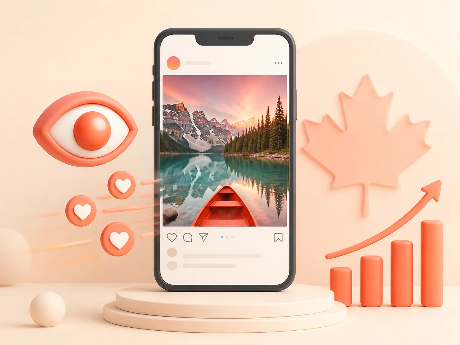 Buy Instagram Views Canada illustration showing why this Views metric supports profile or content presentation