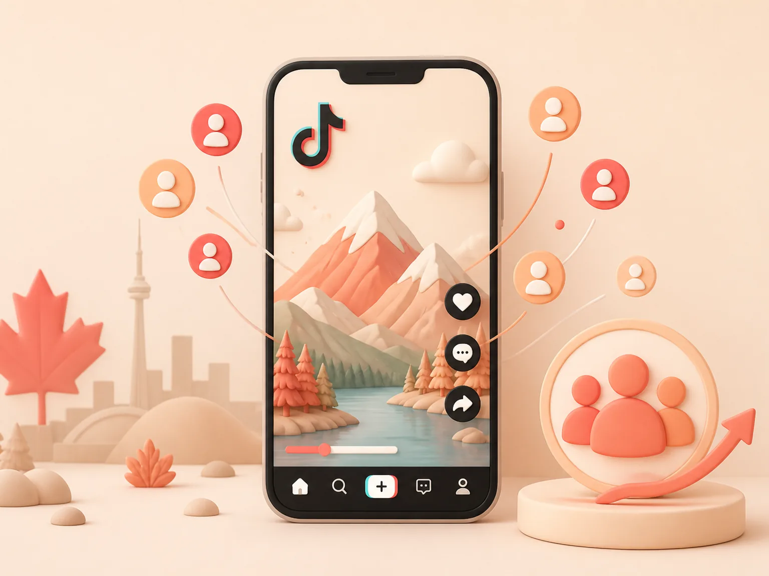 Buy TikTok Followers Canada illustration showing why this Followers metric supports profile or content presentation