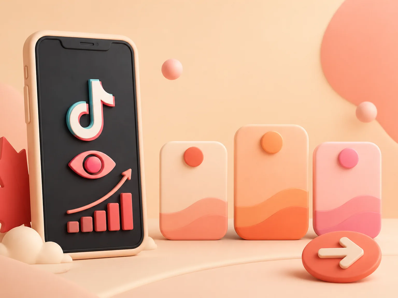 Buy TikTok Views Canada illustration showing package selection and checkout for this service