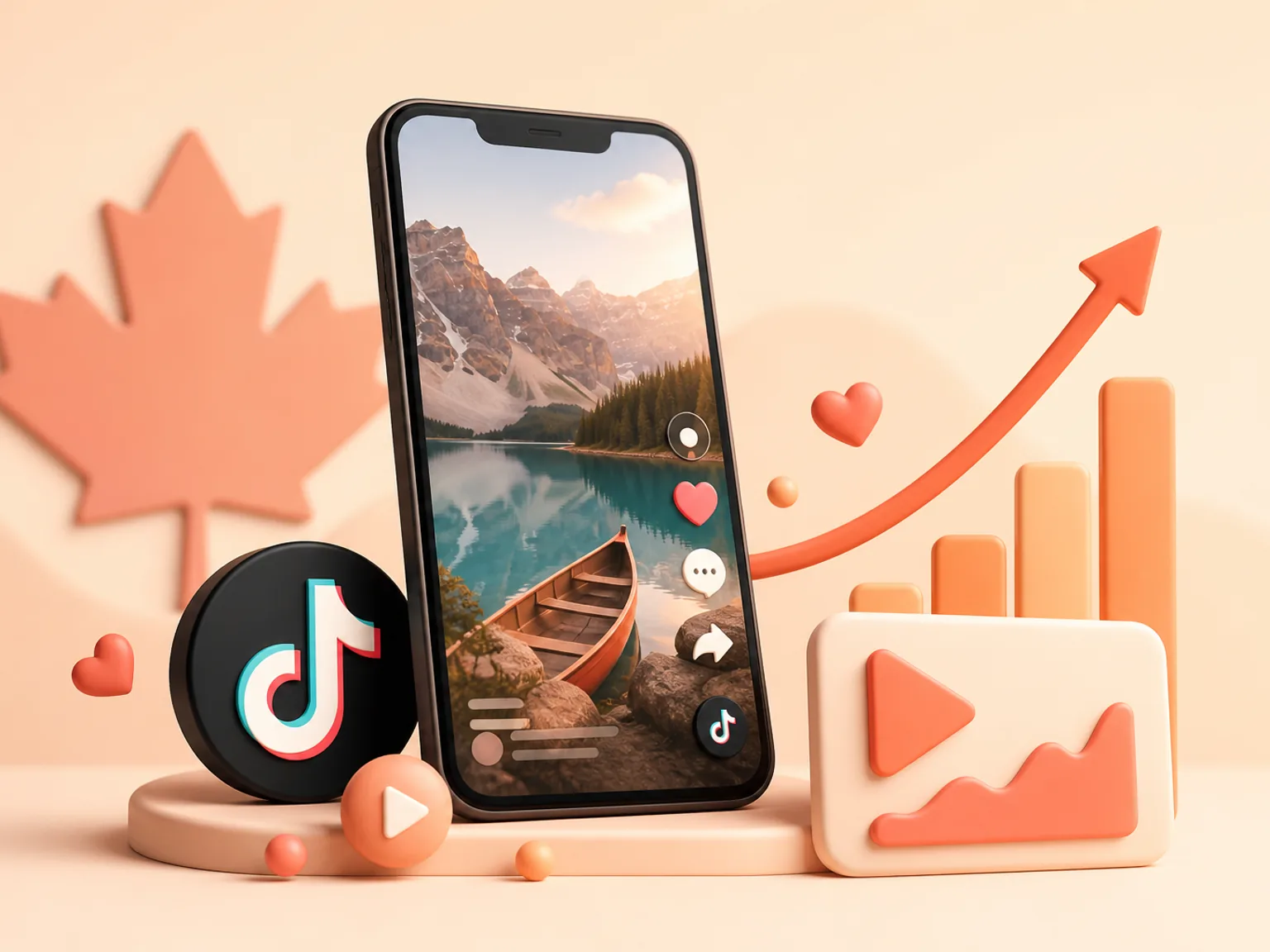 Buy TikTok Views Canada illustration showing why this Views metric supports profile or content presentation