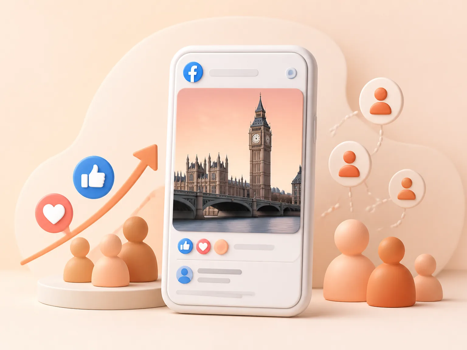 Buy Facebook Followers UK illustration showing why this Followers metric supports profile or content presentation