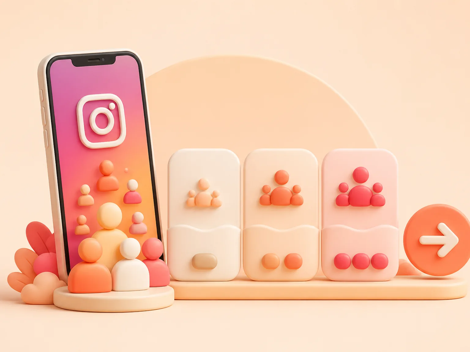 Buy Instagram Followers UK illustration showing package selection and checkout for this service