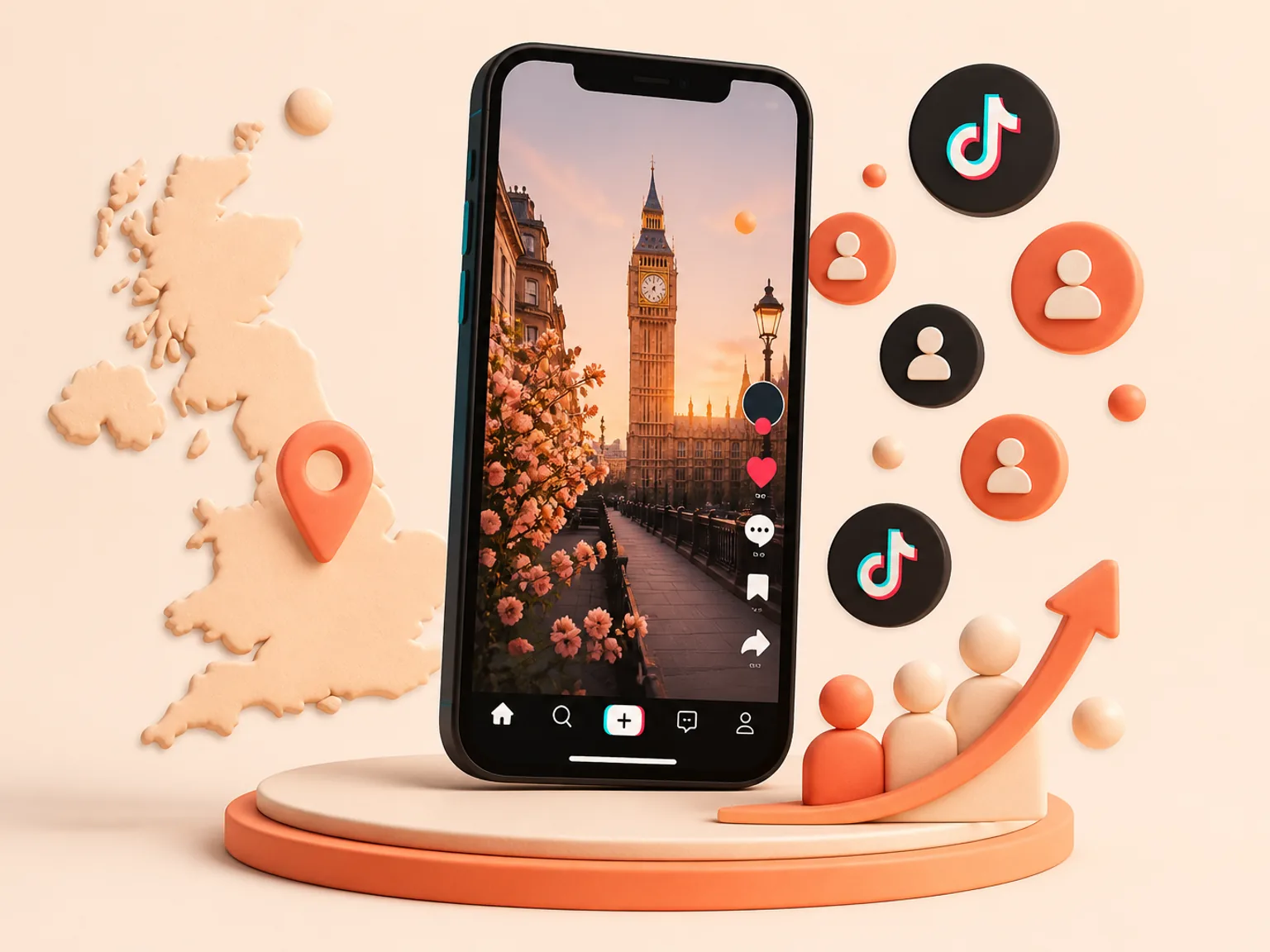 Buy TikTok Followers UK illustration showing why this Followers metric supports profile or content presentation