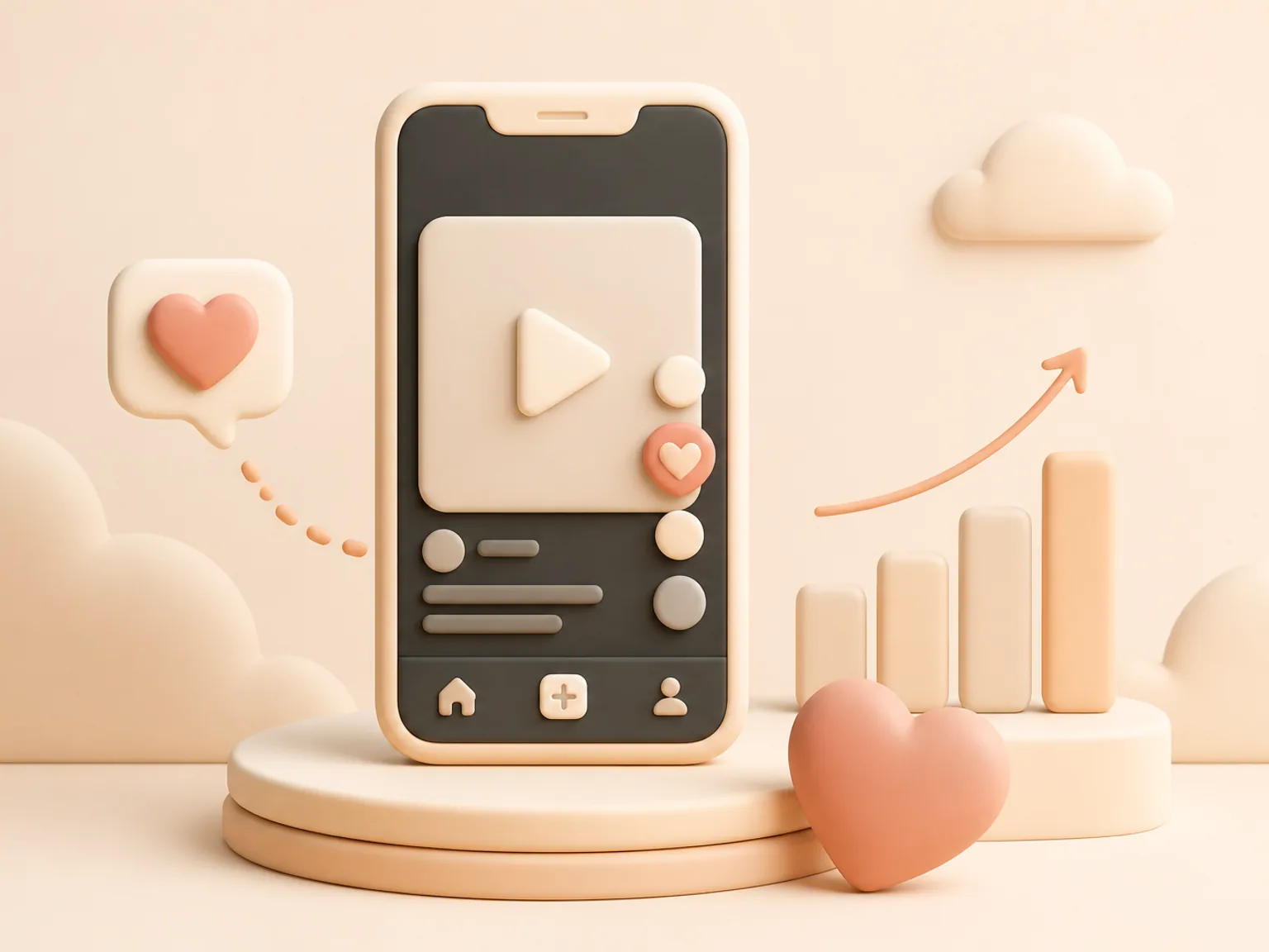 Buy TikTok Likes UK illustration showing visible Likes versus separate organic and business outcomes