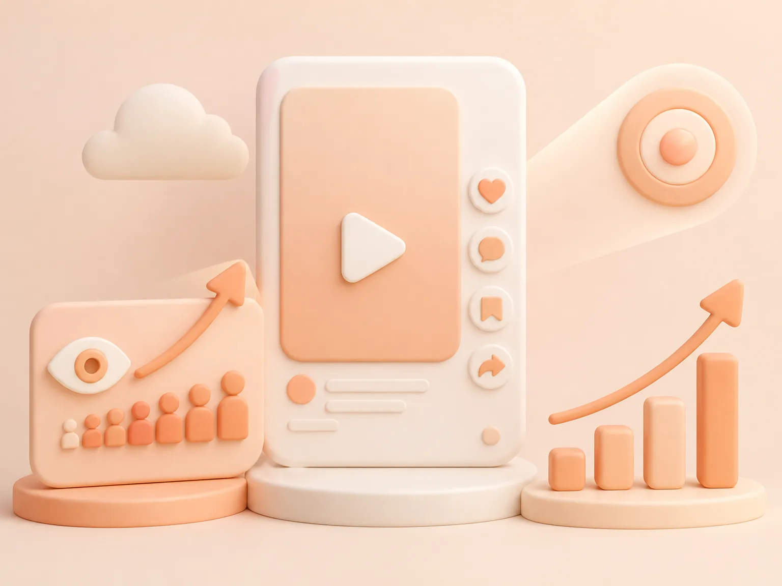 Buy TikTok Views UK illustration showing visible Views versus separate organic and business outcomes