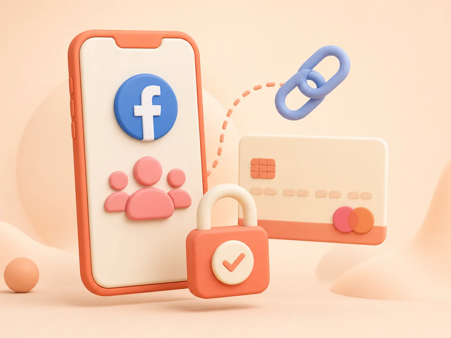 Buy Facebook Followers USA illustration showing a simple public-link order flow with no password required