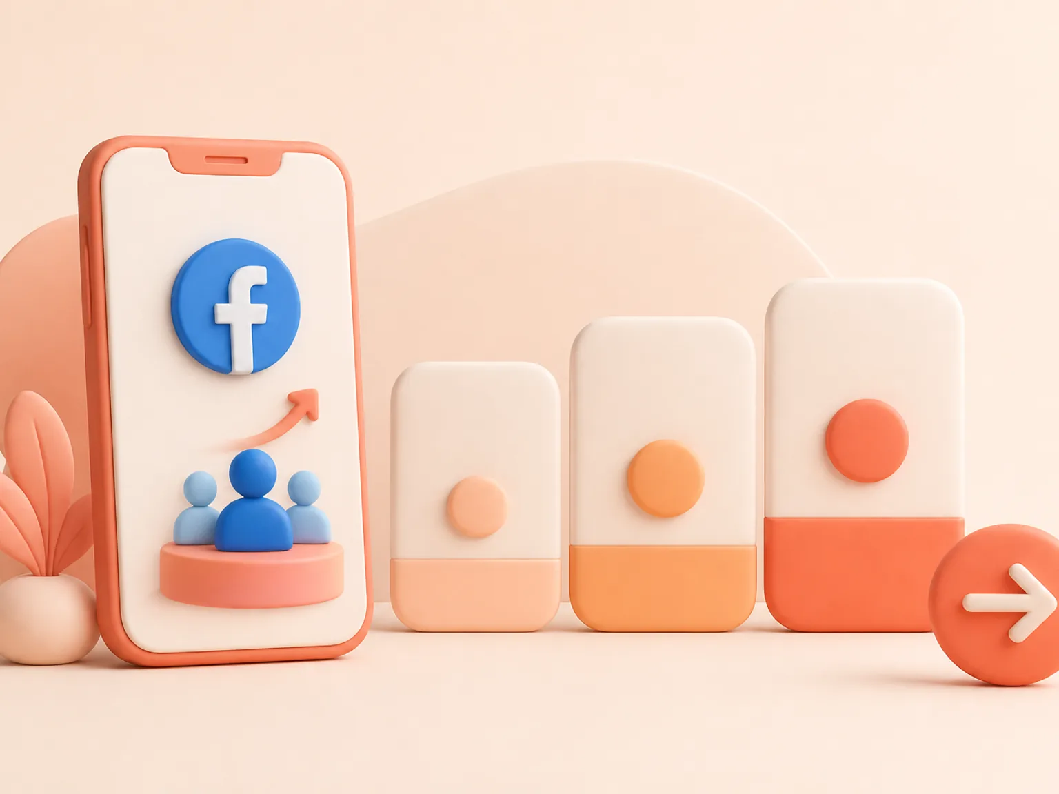Buy Facebook Followers USA illustration showing package selection and checkout for this service