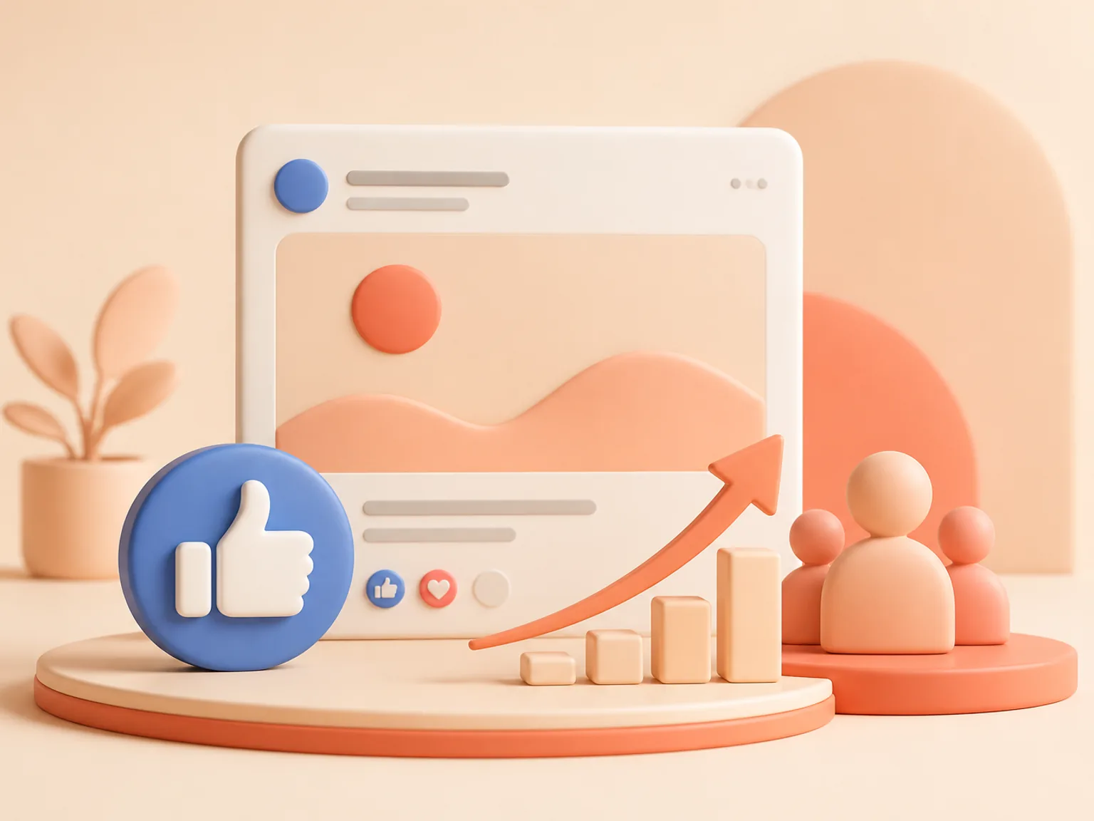 Buy Facebook Page Likes USA illustration showing visible Page Likes versus separate organic and business outcomes