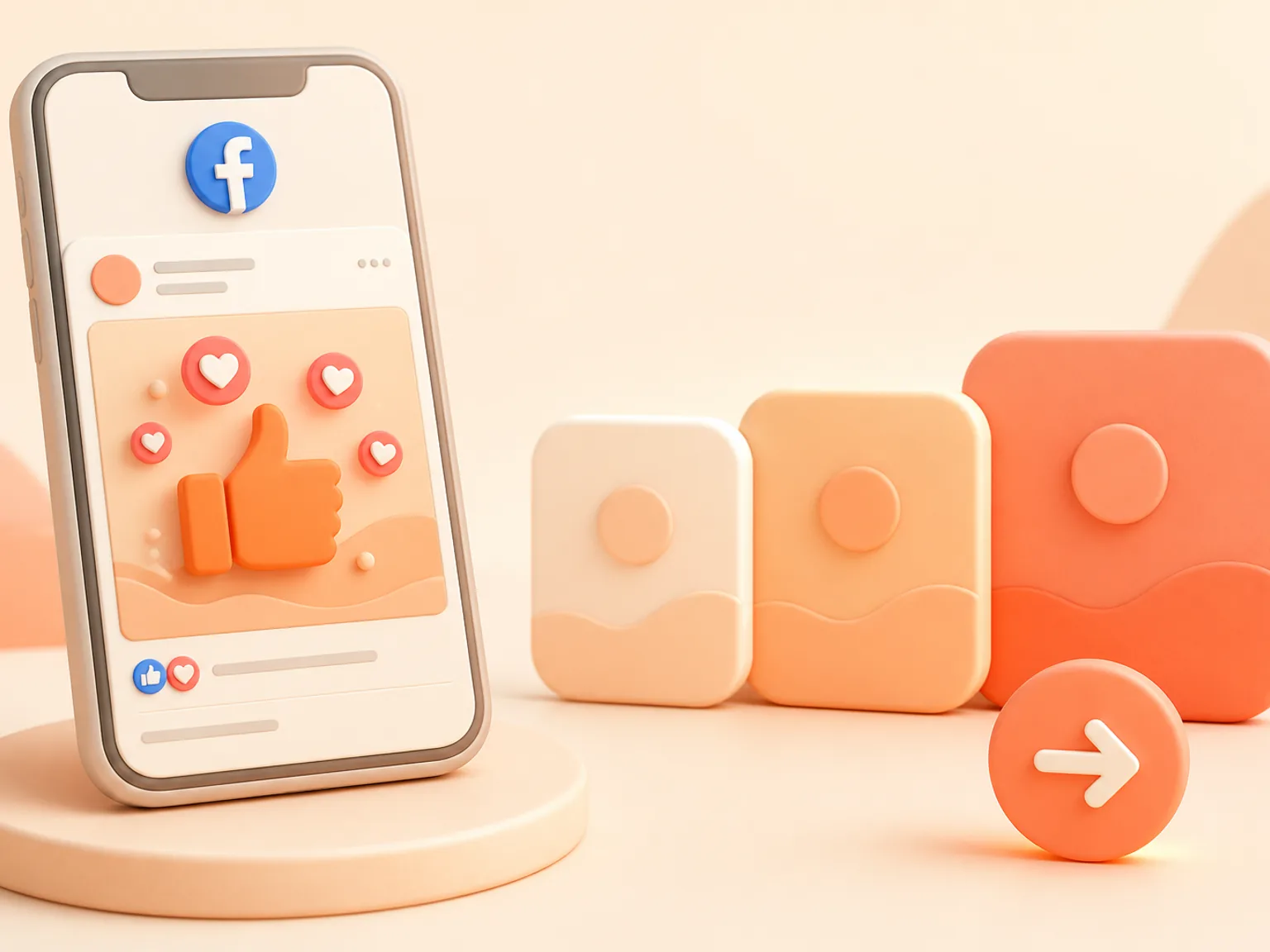 Buy Facebook Post Likes USA illustration showing package selection and checkout for this service