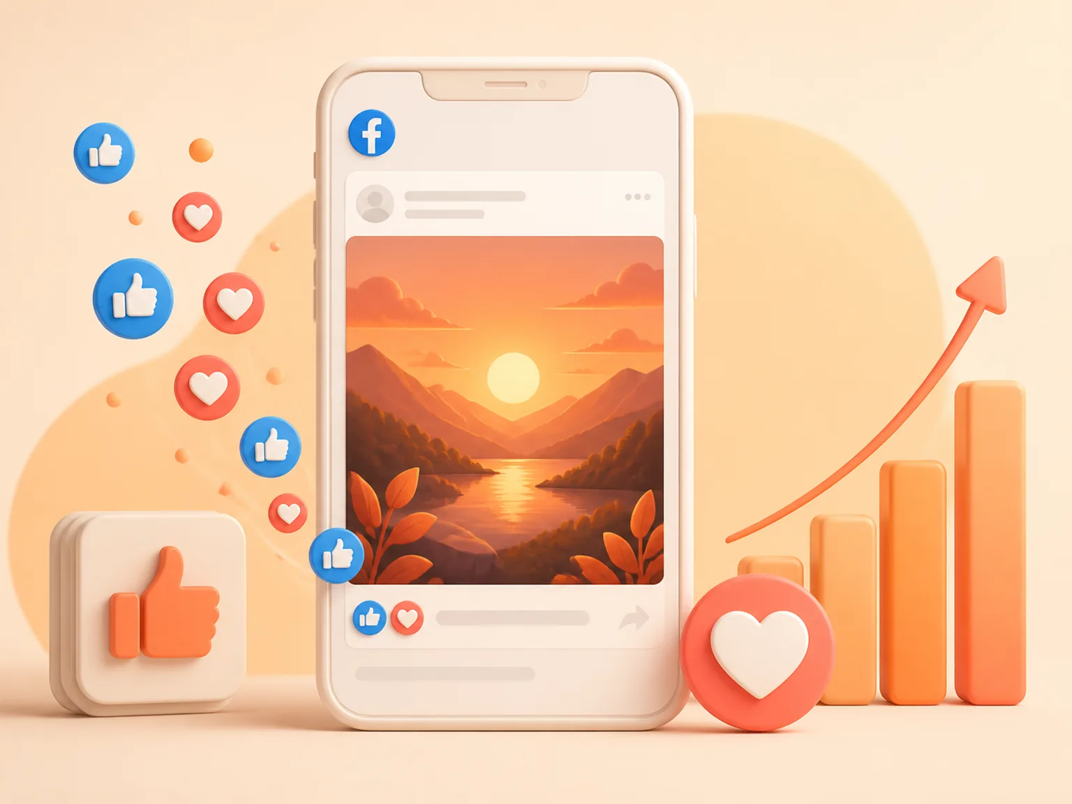 Buy Facebook Post Likes USA illustration showing why this Post Likes metric supports profile or content presentation