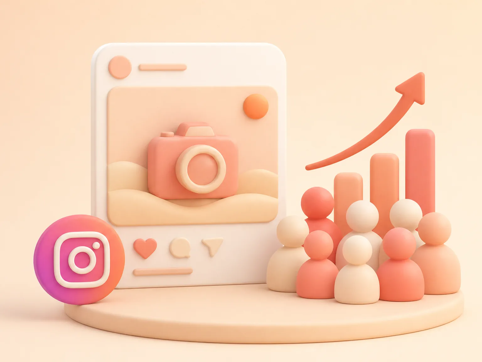 Buy Instagram Followers USA illustration showing visible Followers versus separate organic and business outcomes