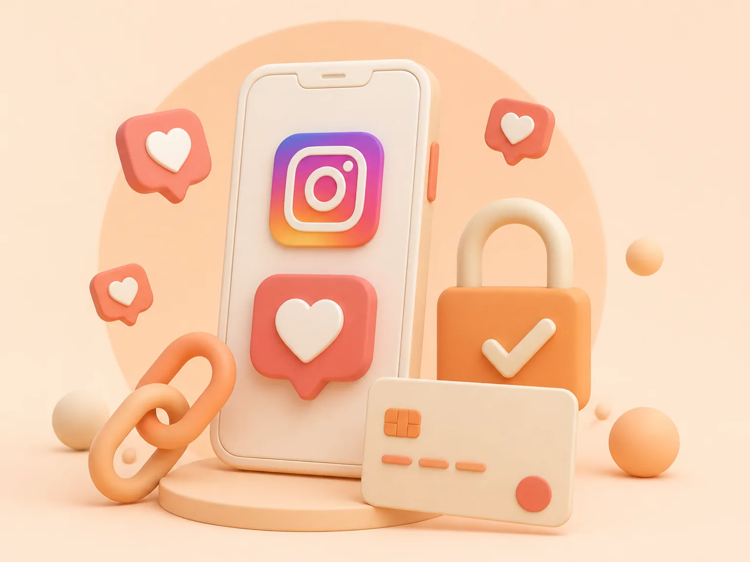 Buy Instagram Likes USA illustration showing a simple public-link order flow with no password required