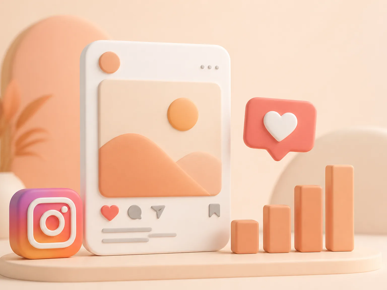 Buy Instagram Likes USA illustration showing visible Likes versus separate organic and business outcomes
