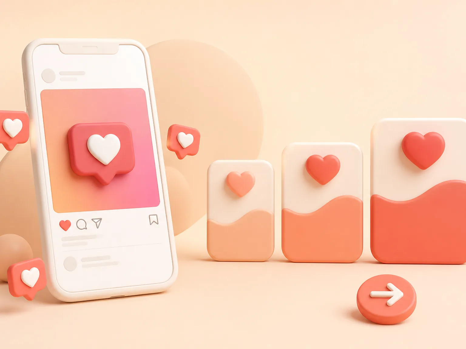 Buy Instagram Likes USA illustration showing package selection and checkout for this service