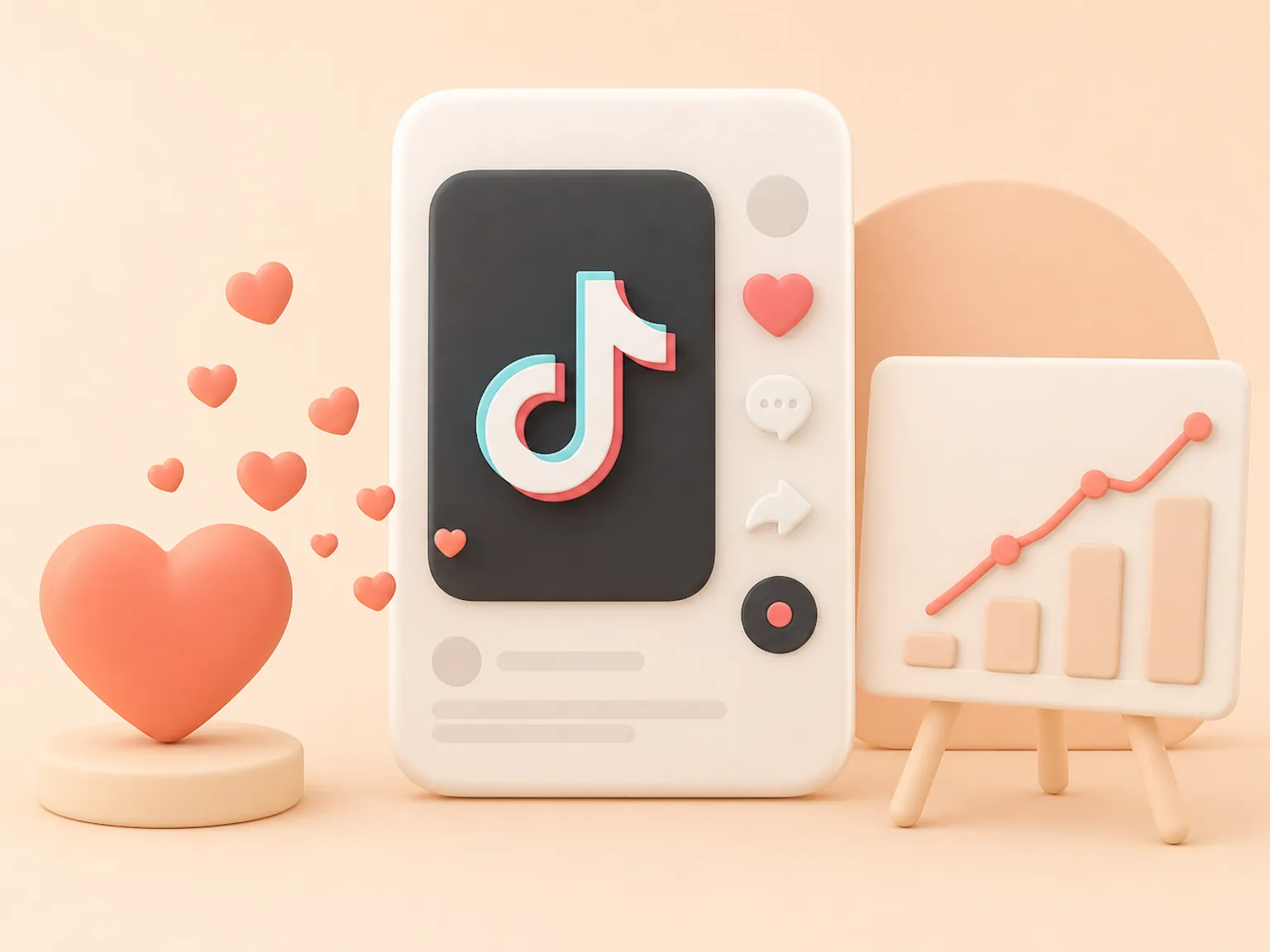 Buy TikTok Likes USA illustration showing visible Likes versus separate organic and business outcomes