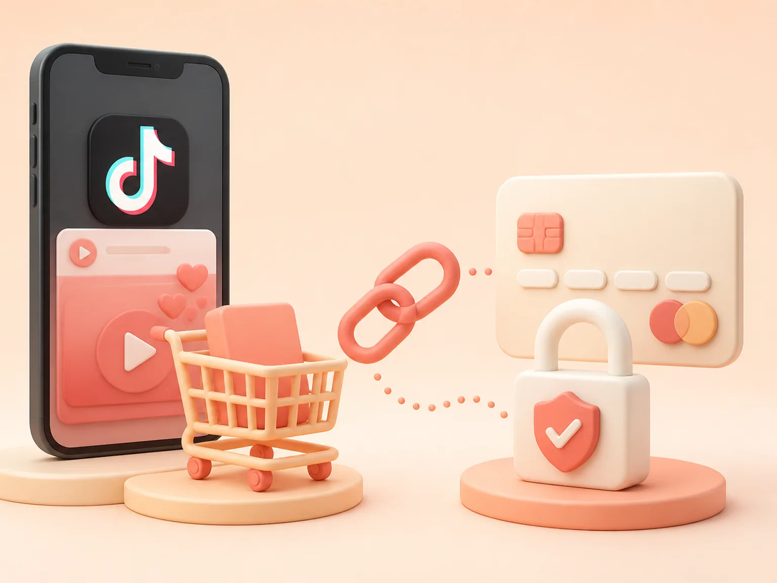 Buy TikTok Views USA illustration showing a simple public-link order flow with no password required