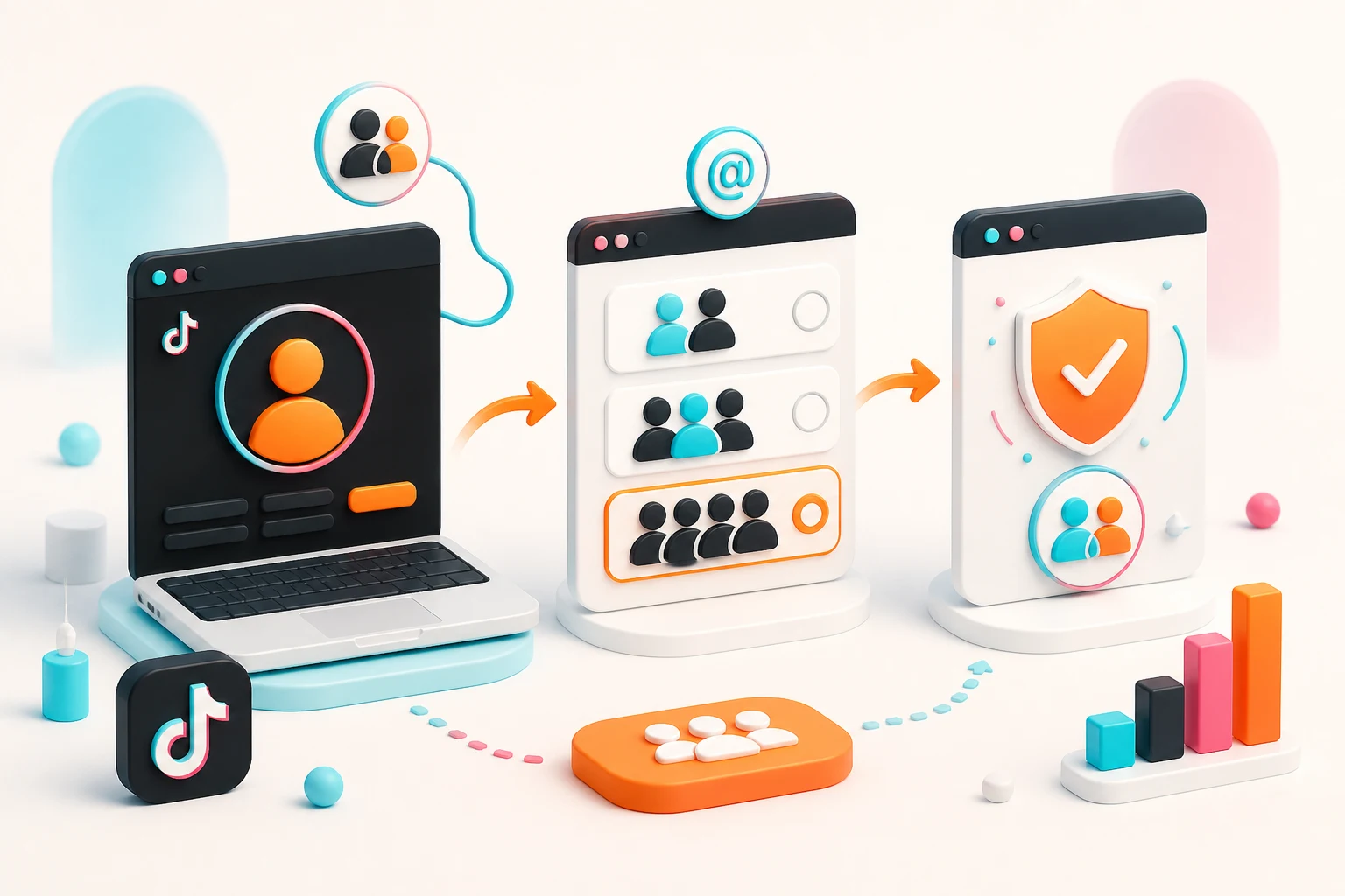 TikTok follower ordering process using a public profile
